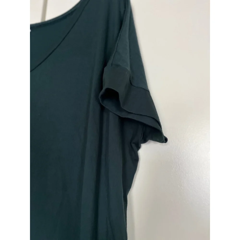 EUC Women's Zenana Outfitters Maxi Dress XL Green V-Neck Short Sleeve w/pockets - Picture 6 of 7